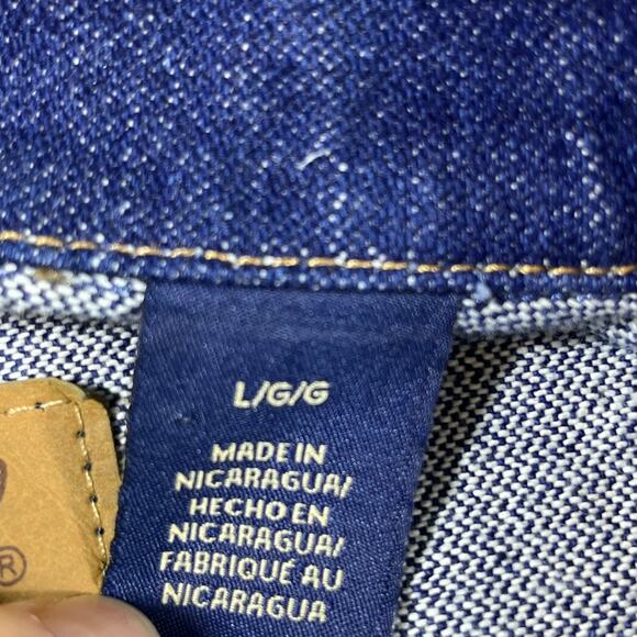 Wrangler Men’s Large Blue Cowboy Cut Denim Trucker Work Jean Jacket Western - Picture 4 of 9